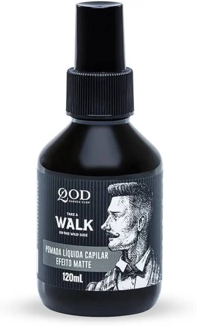 Pomada Capilar WALK LÍQUIDA 120ml - Média Fixação Efeito Matte - QOD BARBER SHOP