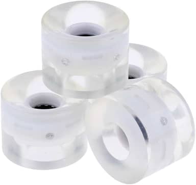 Pacote com 4 rodas de longboard brilhantes - Up at Night for Safe Street Riding - Material PU para Downhill Cruising - Kit de substituição de skate - Branco