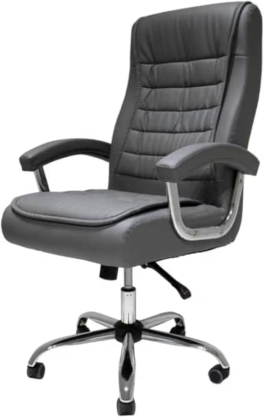 Cadeira De Escritório Presidente Com Regulagem Altura Ergonômica Confortável Monique Big Executiva Com 42 Molas Ensacadas Giratória Cinza