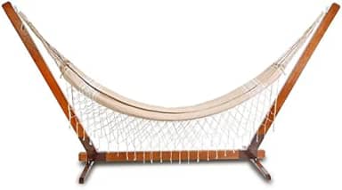 Suporte De Madeira Com Rede de Descanso Bege