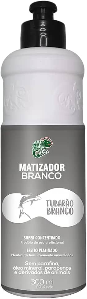 KAMALEÃO COLOR Matizador Branco Tubarão Branco - Neutralizador de Tons Levemente Amarelados - Efeito Platinado - Para Cabelos Loiros e Coloridos - 300ml