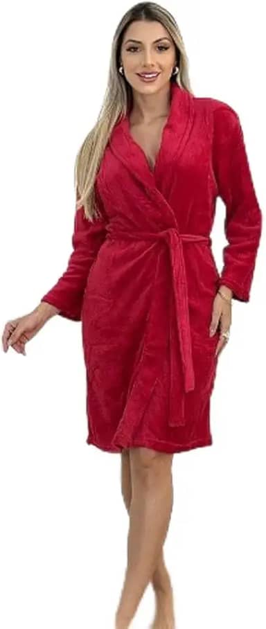 Roupão Luxo Neo Velour Ultra Macio Aveludado Microfibra Adulto M e G Unissex Masculino e Feminino