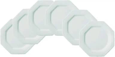 Estojo com 6 Pratos Rasos em Porcelana- Modelo Octogonal Prisma - Branca - fabricado pela Porcelana Schmidt