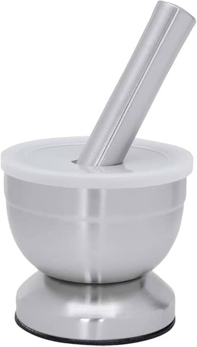 Mimo Style Pilão com Socador Feito Inteiramente em Aço Inoxidável. Resistente, Durável e Não Tóxico. Sua Base Antideslizante Torna Fácil Moer Qualquer Ingrediente .AC20281
