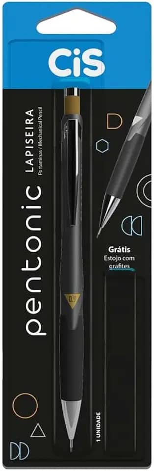 Lapiseira Profissional Pentonic 0.9 - Preta - Blister com 1 unidade + 1 tubo de grafite