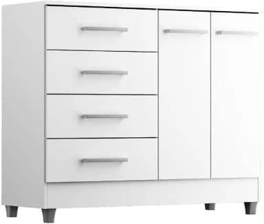 Comoda Gisele 4 Gavs 2 Portas Branco