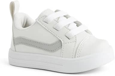 Tênis sapatinho de Bebê e kids | Branco e cinza Casual Batizado e solado antiderrapante Unissex