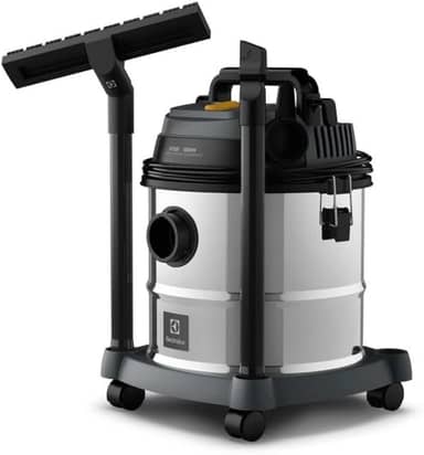 Electrolux Aspirador água pó função sopro compacto liquidos quimicos inox 1800W 20L total 15L util protetor termico GT20i 220V