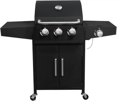 Churrasqueira a Gás 3 Queimadores Centrais 1 Lateral Americana a Bafo Carrinho
