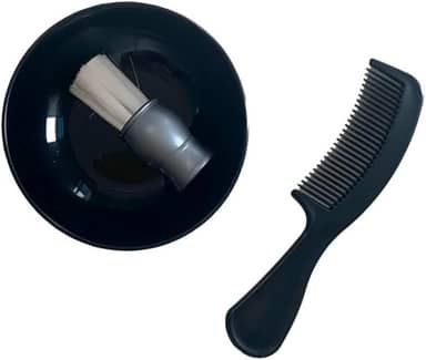 Kit Barbear Prático com Cumbuca, Pincel Saboeira e Pente para Barba | Antifrizz, Design Ergonômico, Ideal para Barbear Tradicional e Hidratação