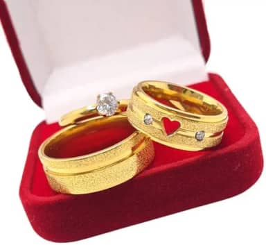 Par Alianças Tungstenio Frisadas com Coração e Zircônia 100% Namoro Noivado Casamento Acompanha Caixinha de Veludo e Anel Solitário