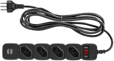 Filtro de linha com 4 tomadas e 2 entradas USB EPE 204+ Preto Intelbras