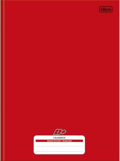 Tilibra - Caderno de Caligrafia Brochura Capa Dura Universitário D+ vermelho 96 Folhas