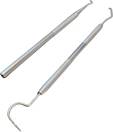 Kit Profissional de Limpeza Dental, 2 Peças, Sonda e Extrator de Tártaro, Aço Inoxidável, Autoclavável
