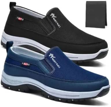 Kit 2 Pares Tenis Mocassim Masculino Ortopedico + Carteira