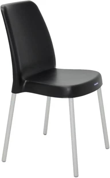 Cadeira Tramontina Vanda Summa em Polipropileno Preto com Pernas de Alumínio