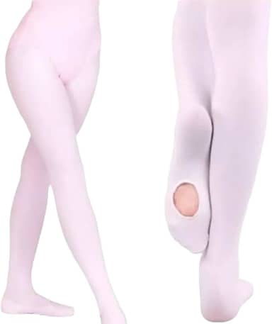 Meia Calça de Ballet Conversível Suplex Rosa Juvenil Fabrica Ballet