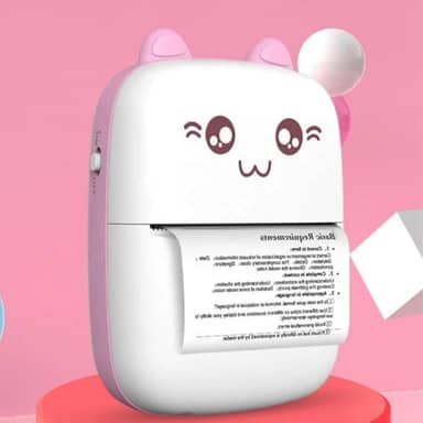 Mini Impressora Térmica Sem Fio Bluetooth Etiqueta Fotos Lembretes BT 200dpi (Rosa)