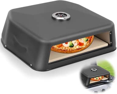 Forno de Pizza de 40 * 37 cm, Forno Pizza, Pedra para Pizza de 31 cm, Pizza Direto com Indicação da Temperatura, Adequado para Cozer Pizzas Até 10 Polegadas de Diâmetro