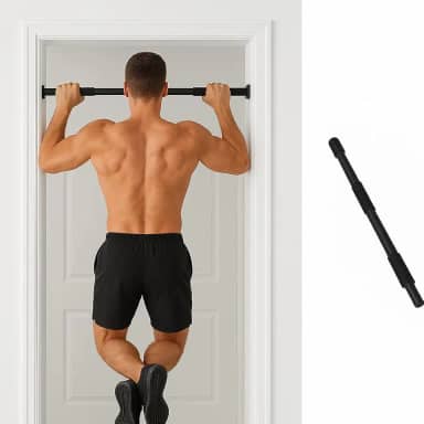 Barra Fixa de Porta Ajustável Regulável 62 a 100 cm – Para Exercícios, Flexões, Musculação e Treino em Casa – Suporta até 120kg (Preto)