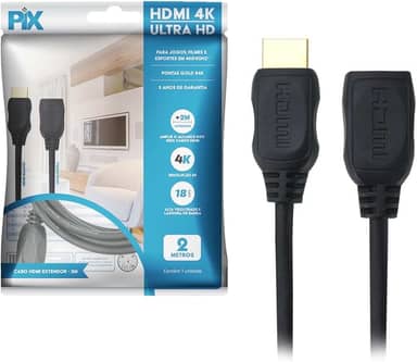 PIX Cabo HDMI 2.0 4K Hdr 19P 2 Metros ULTRAHD 3D