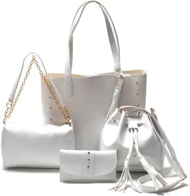 Kit com 4 Bolsas Femininas – Bolsa Grande, Bolsa Saco, Bolsa Baú e Nécessaire | Conjunto Moderno, Espaçoso e Elegante para o Dia a Dia