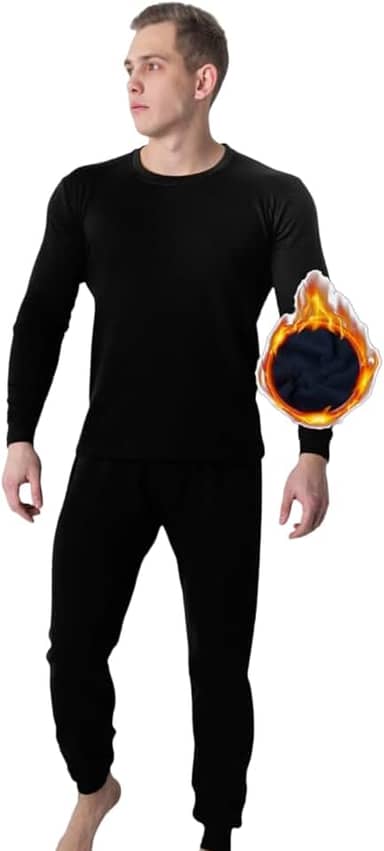 Conjunto Termico Masculino Segunda Pele Flanelado Pelucia Atoalhado Preto