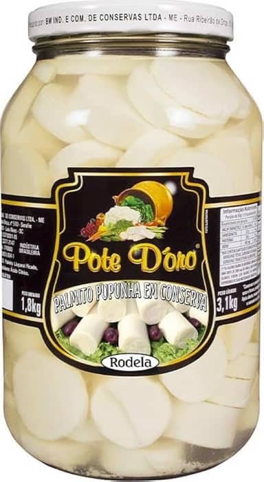 Palmito Em Rodelas 1.8Kg Pupunha Pote D´Oro