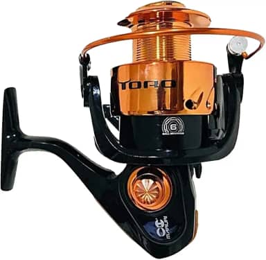 Molinete Pesca Pesada Tamanho Grande Maruri Toro 9000 6 Rolamentos Laranja