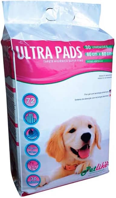 Tapete Higiênico Premium para cães Petlike Ultrapads Aroma Neutro 60cmx60cm 30 unid.
