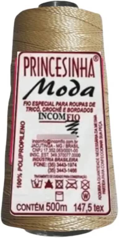 Princesinha Moda Linha Fina/crochê/artesanato/tranças Cor:4309 BEGE CLARO