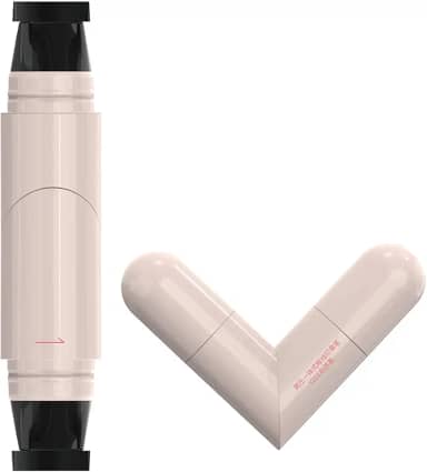 Caneta delineadora de uma peça, carimbo delineador alado dobrável, carimbos de delineador de olhos de ponta dupla para olhos de gato de asa perfeita, delineador de olhos à prova d'água à