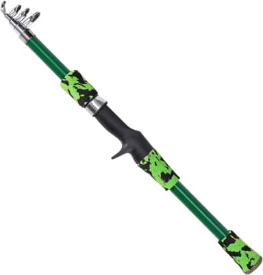 Vara de pesca telescópica para crianças, vara de pesca telescópica de 165cm para crianças de 5 a 12 anos, vara de pesca para viagens em água salgada