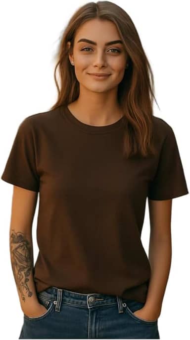 Camiseta Básica Feminina Lisa 100% Algodão Premium Confort
