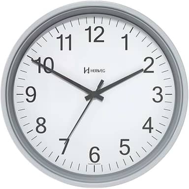 Relógio de Parede Quartz Cinza