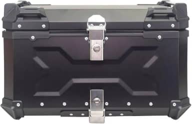 Bau Moto Traseiro 65l Universal Aluminio Preto 2 Capacetes