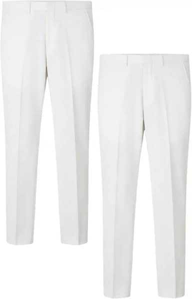 KIT 2 Peças - Calça Social Masculina Slim Branca Calça de Terno Tecido Panamá Calça Formal Alfaiataria Homens