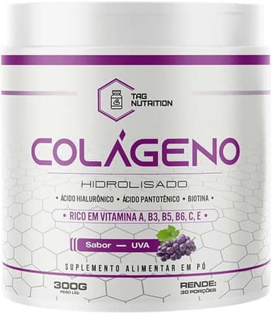 Colágeno Hidrolisado 300g – Com Ácido Hialurônico, Vitaminas C, E, B6 e Ácido Pantotênico – Pele, Cabelos e Unhas Fortes