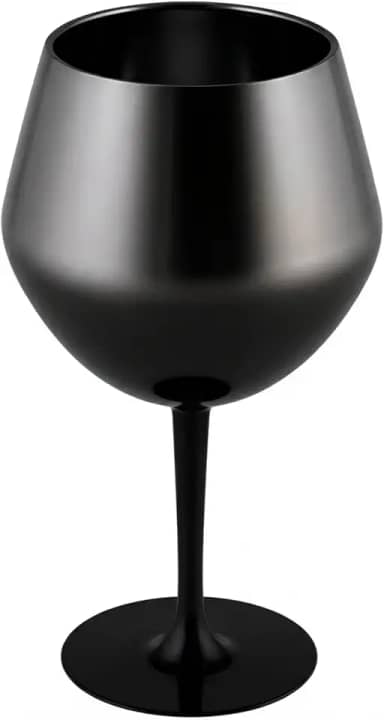 Taça Térmica Inox 550ml - 2 em 1 Copo e Taça, Gelo 2.5 horas, Gin Vinho e Drinks (Preto)