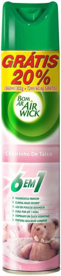 Aromatizador Bom Ar Aerossol Cheirinho de Talco 432ml Oferta, Air Wick, Rosa Claro