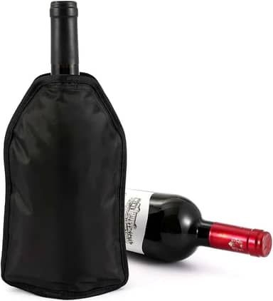 Bolsa Térmica para Vinho e Espumante - Cooler Portátil Com Compartimento de Gel - Mantém a Temperatura Ideal por até 2 Horas - Preto