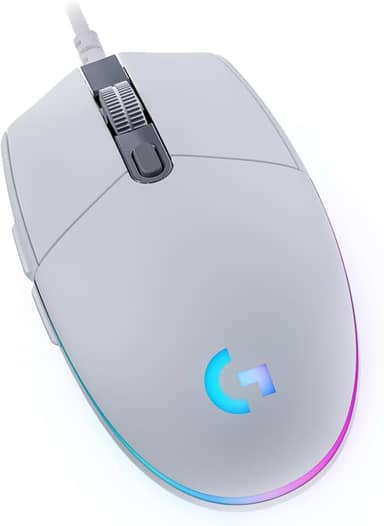 Mouse Gamer Logitech G203 LIGHTSYNC RGB, Efeito de Ondas de Cores, 6 Botões Programáveis e Até 8.000 DPI - Branco