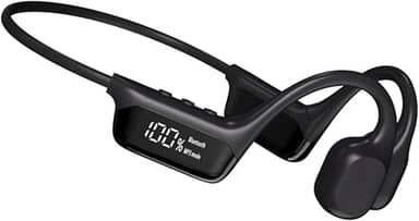 Fone de ouvido IPX8 à prova d'água de condução óssea sem fio Bluetooth 5,4 + 32 GB de RAM MP3 Player HiFi Music Sport Swimming Headset com microfone (preto)