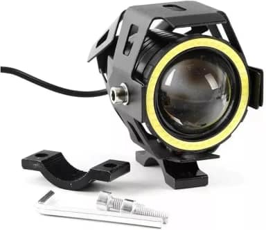 Farol De Milha Angel Eye LED U7 Luz Azul 6000K Para Motos Carros