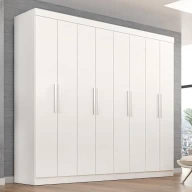 Guarda Roupa Casal Lisboa 8 Portas 4 Gavs Branco
