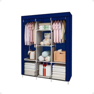 Guarda Roupa Plus Dobrável Armário Closet Organizador De Roupas (Azul)