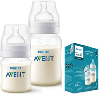 Kit Duplo Mamadeira Anti-Colic Philips Avent 125ml + 260ml Transparente