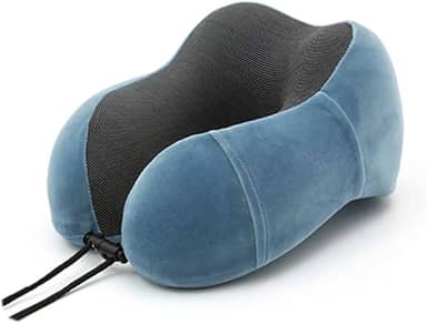 Travesseiro Apoio Encosto de Pescoço Silent para Viagem Ergonômico em Forma de U - Travesseiro,ótimo para viajar,dormir, relaxar em casa e no trabalho (Azul Claro)