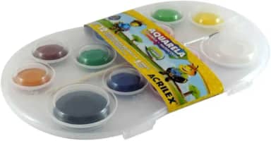 Aquarela Escolar Estojo com 12 Cores + Pincel, Acrilex 01812, Multicor