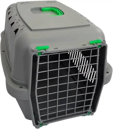 Caixa Transporte Pet Grande Pequena Média Cachorros Gatos Coelhos Portinha de Aço(Verde,Nº 3 - Animais até 15Kg)